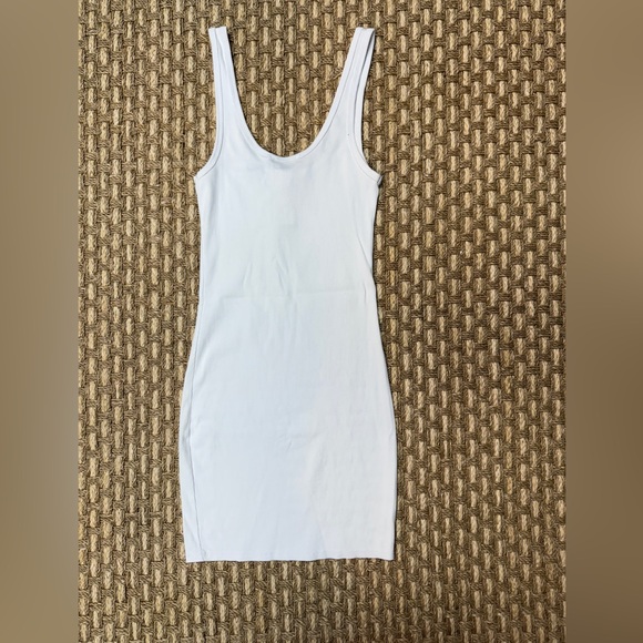 Zara White Midi Ribbed Body-Con Stretchy Tank Sleeveless Dress Womens Sz Small - Picture 4 of 8